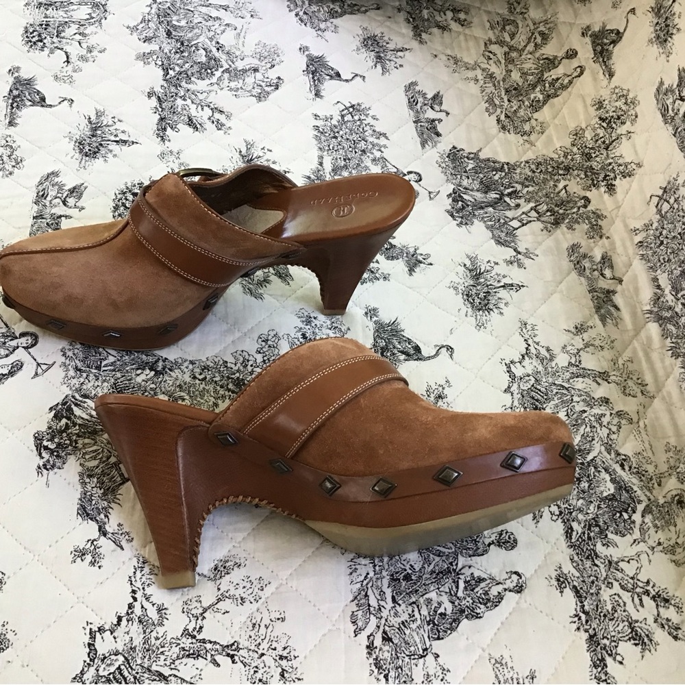 Authentic!* New* Cole Haan couture suede leather, high end mules/clog! - Picture 3 of 12
